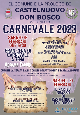 Castelnuovo Don Bosco | "Gran Cena di Carnevale"